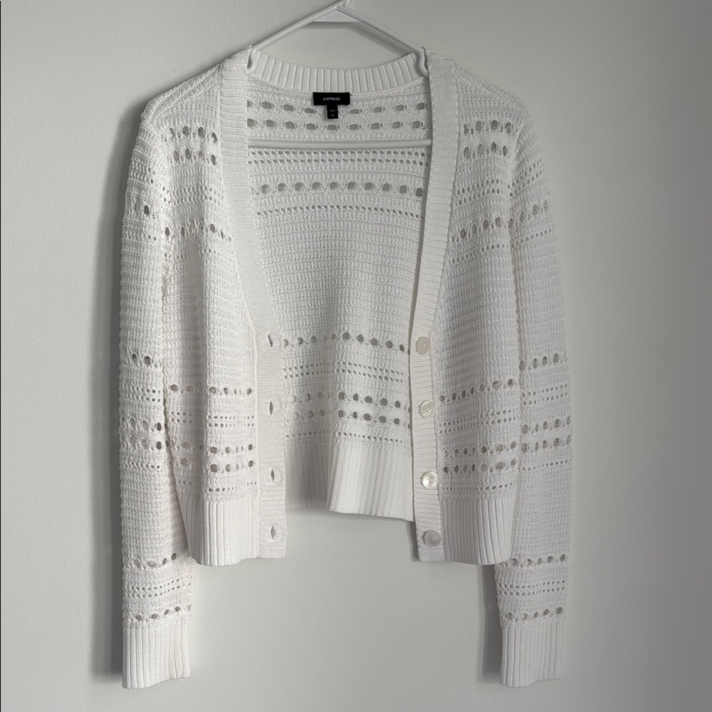 Express White Knit Women's Cardigan